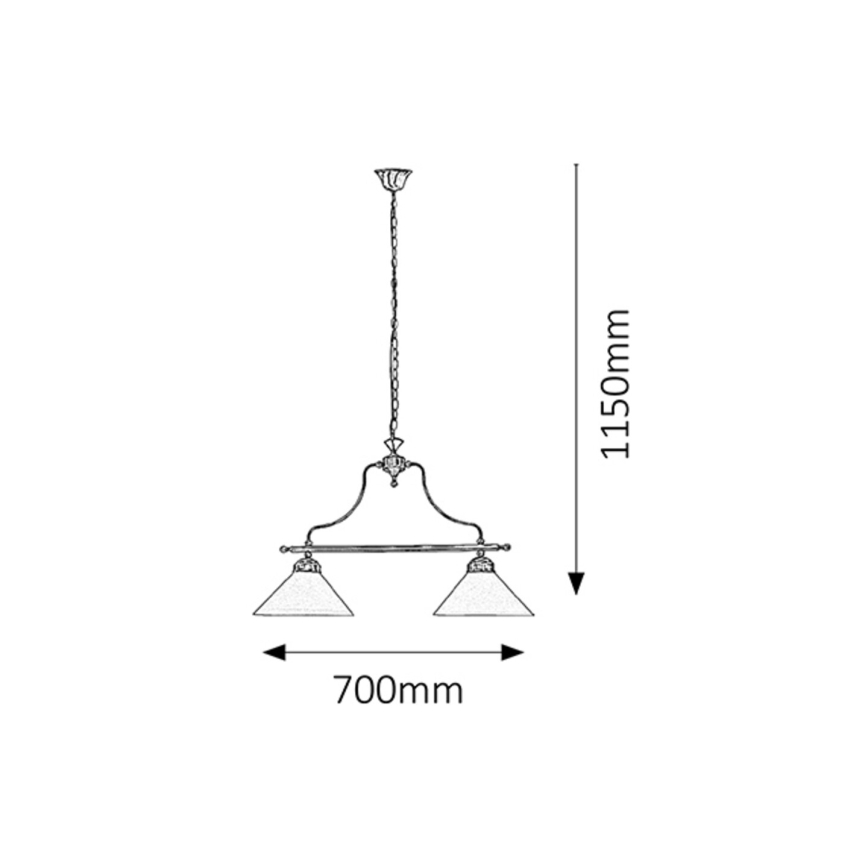 Rabalux 2707 - Luster na reťazi MARIAN 2xE27/60W/230V
