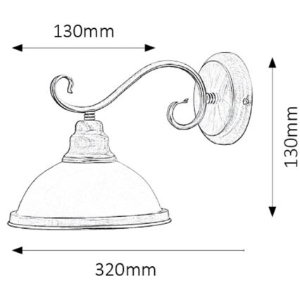 Rabalux 2751 - Nástenné svietidlo ELISETT 1xE27/60W/230V