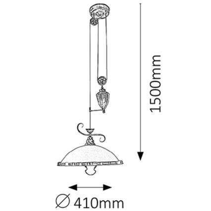 Rabalux 2756 - Luster ELISETT 1xE27/60W/230V