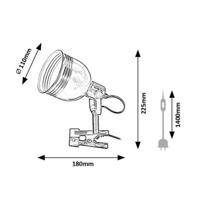 Rabalux - Lampa s klipom 1xE14/25W/230V béžová