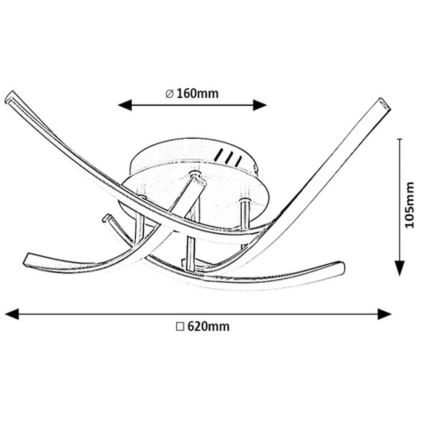 Rabalux - LED Prisadený luster 4xLED/30W/230V 4000K