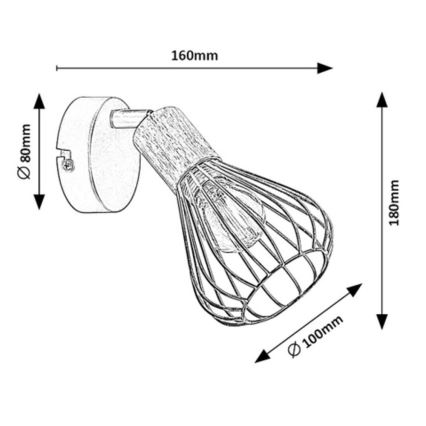 Rabalux - Nástenné bodové svietidlo 1xE14/25W/230V čierna/buk