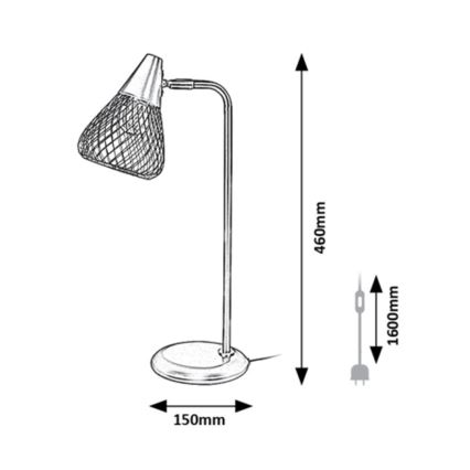 Rabalux - Stolná lampa 1xE14/25W/230V čierna