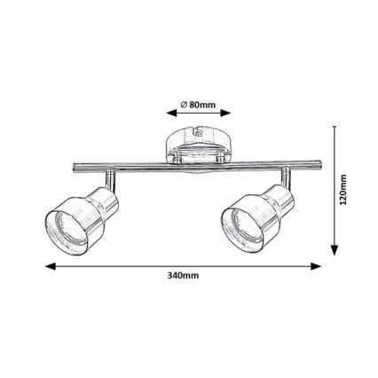 Rabalux - Bodové svietidlo 2xGU10/50W/230V