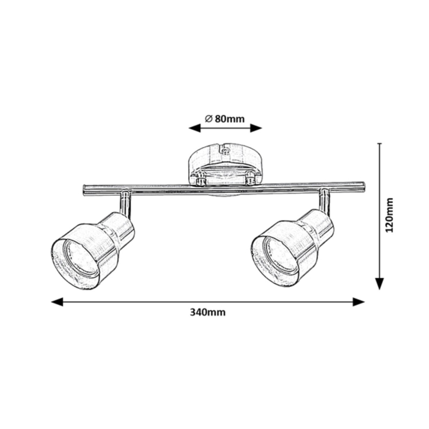 Rabalux - Bodové svietidlo 2xGU10/50W/230V