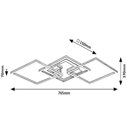 Rabalux - LED Prisadený luster LED/43W/230V lesklý chróm