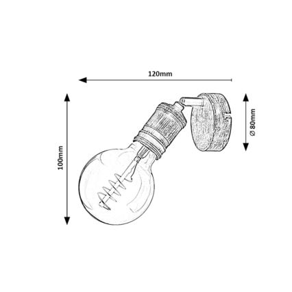 Rabalux - Nástenné bodové svietidlo 1xE27/25W/230V