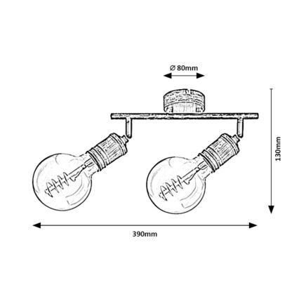 Rabalux - Bodové svietidlo 2xE27/25W/230V