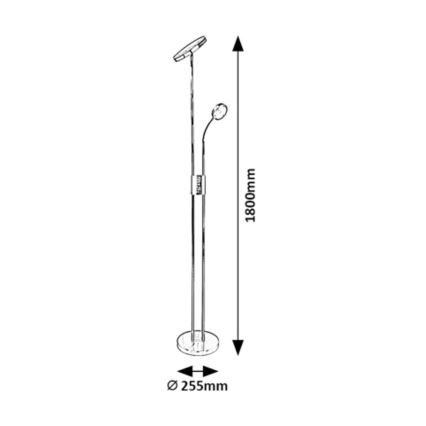 Rabalux -LED Stmievateľná stojacia lampa LED/18,5W/230V + LED/4,5W matný chróm