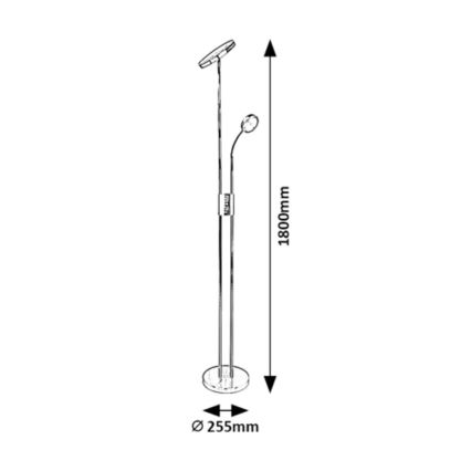 Rabalux - LED Stmievateľná stojacia lampa LED/18,5W/230V + LED/4,5W čierna