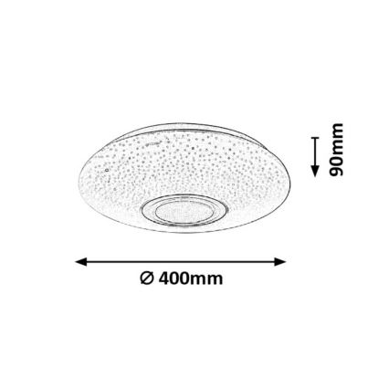 Rabalux - LED RGB Stmievateľné stropné svietidlo s reproduktorom LED/24W/230V Wi-Fi Tuya + diaľkové ovládanie