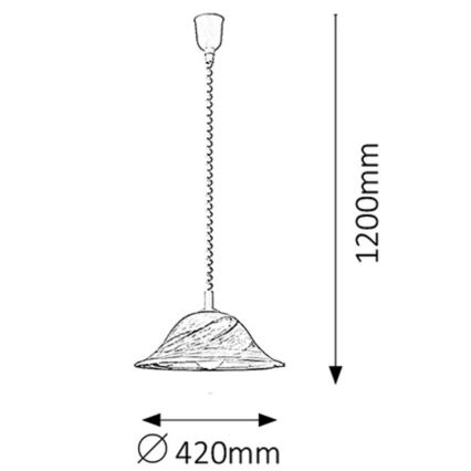 Rabalux 3954 - Luster ALABASTRO 1xE27/60W/230V