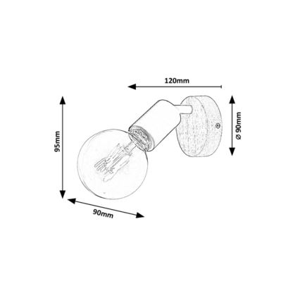 Rabalux - Nástenné bodové svietidlo 1xE27/40W/230V kaučukovník