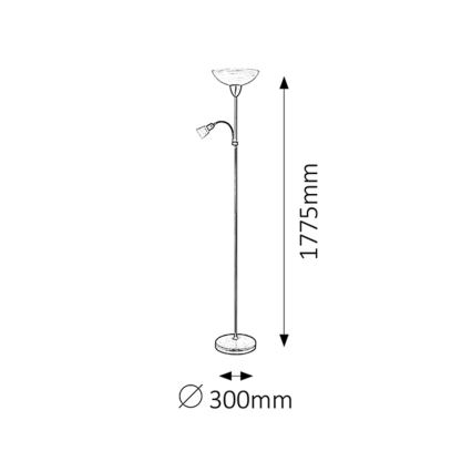 Rabalux - Stojaca lampa 1xE27/60W + 1xE14/40W