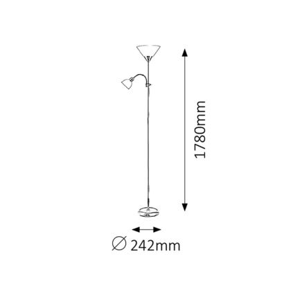 Rabalux 4020 - Stojaca lampa ACTION 1xE27/100W + E14/25W