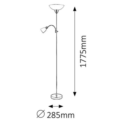 Rabalux - Stojaca lampa 1xE27/60W + E14/40W