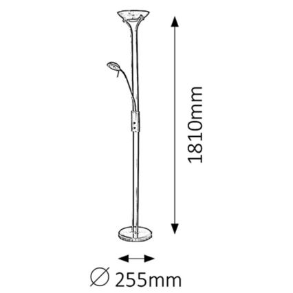 Rabalux - Stmievateľná stojacia lampa 1xR7s/230W + 1xG9/40W