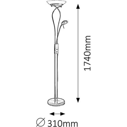 Rabalux 4077 - Stmievateľná stojacia lampa GAMMA 1xR7s/230W + 1xG9/40W