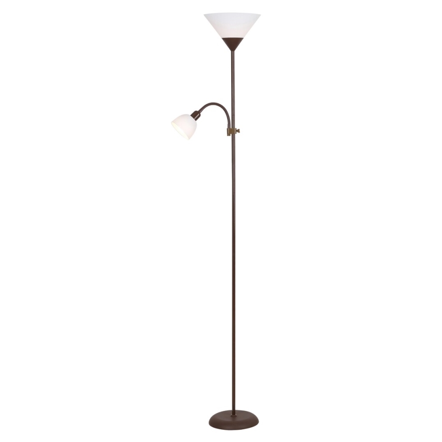 Rabalux - Stojacia lampa 1xE27/100W+1xE14/25W/230V hnedá/biela