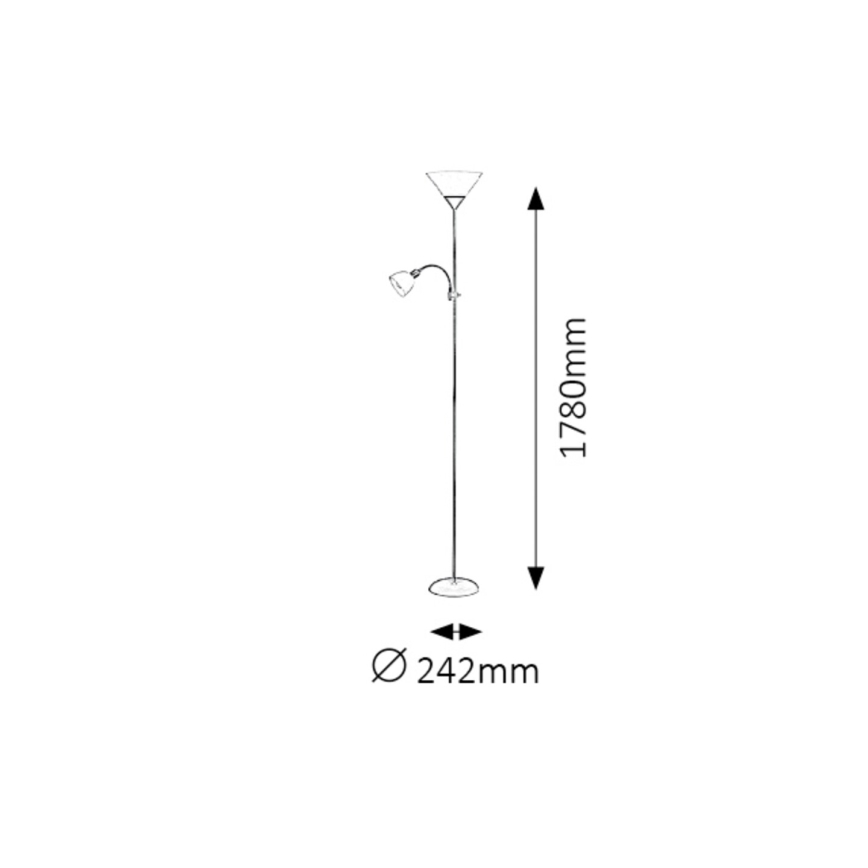 Rabalux - Stojacia lampa 1xE27/100W+1xE14/25W/230V hnedá/biela