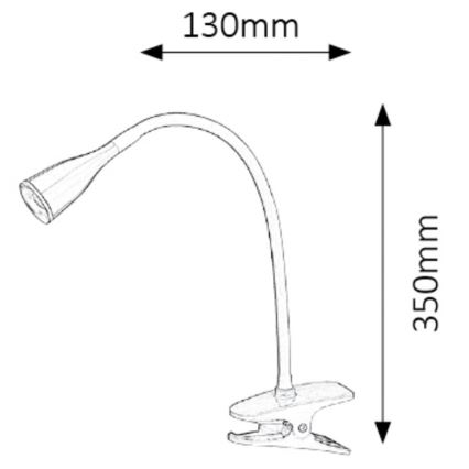 Rabalux 4196 - LED Stolná lampa s klipom JEFF 1xLED/4,5W/230V