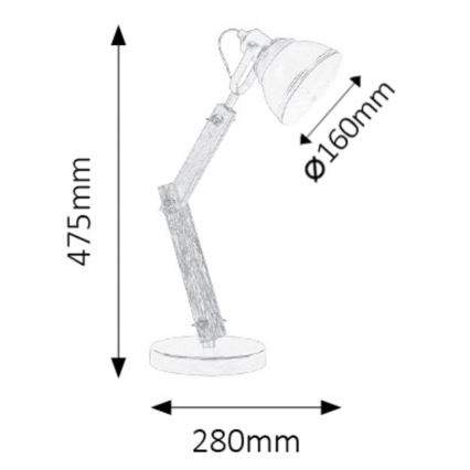 Rabalux 4199 - Stolná lampa AKSEL 1xE14/15W/230V čierna