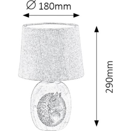 Rabalux - Detská stolná lampa 1xE14/40W/230V hnedá