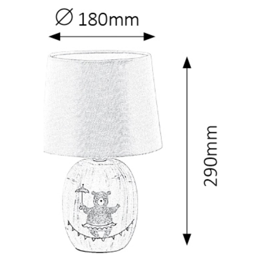 Rabalux - Detská stolná lampa 1xE14/40W/230V šedá