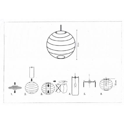 Rabalux 4894 - Tienidlo k lustru RICE biela E27 pr. 30 cm
