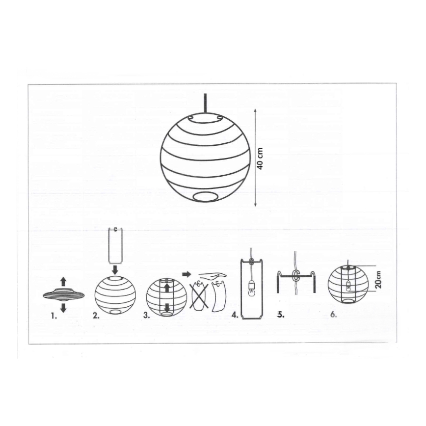Rabalux 4898 - Tienidlo k lustru RICE biela E27 pr. 40 cm