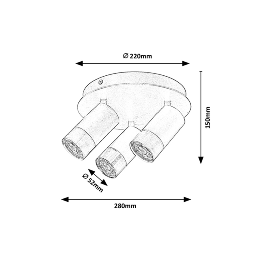 Rabalux - Bodové svietidlo 3xGU10/5W/230V