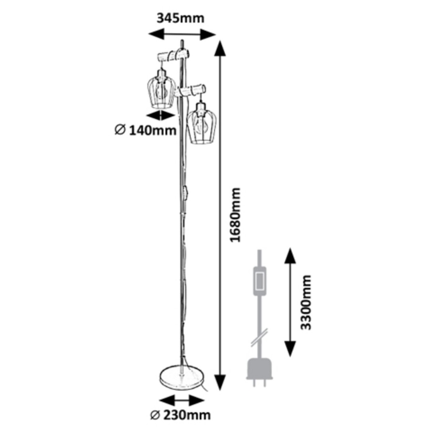 Rabalux - Stojacia lampa 2xE27/40W/230V