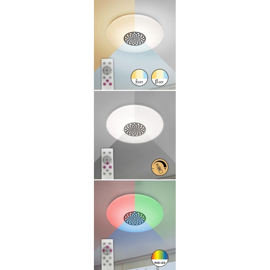 Rabalux - LED RGB Stmievateľné stropné svietidlo LED/24W/230V 3000-6500K Wi-Fi Tuya pr. 39,5 cm + diaľkové ovládanie