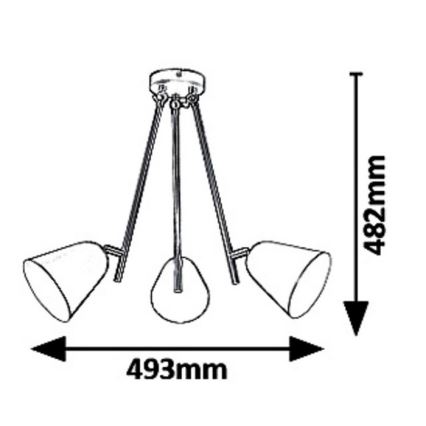 Rabalux 5376 - Luster na tyči ALDER 3xE14/40W/230V