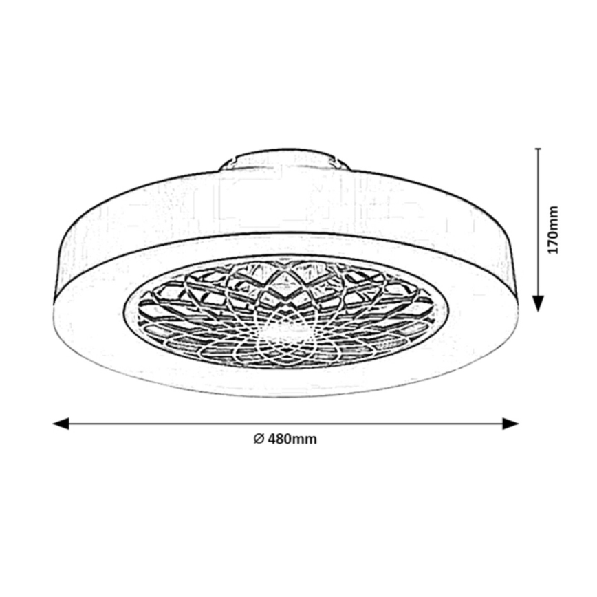 Rabalux - LED Stmievateľné svietidlo s ventilátorom LED/35W/230V 3000-6000K + diaľkové ovládanie