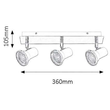 Rabalux - LED Kúpeľňové bodové svietidlo 3xGU10/4,5W/230V