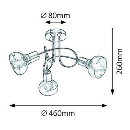 Rabalux 5548 - Prisadený luster HOLLY 3xE14/40W/230V zlatá