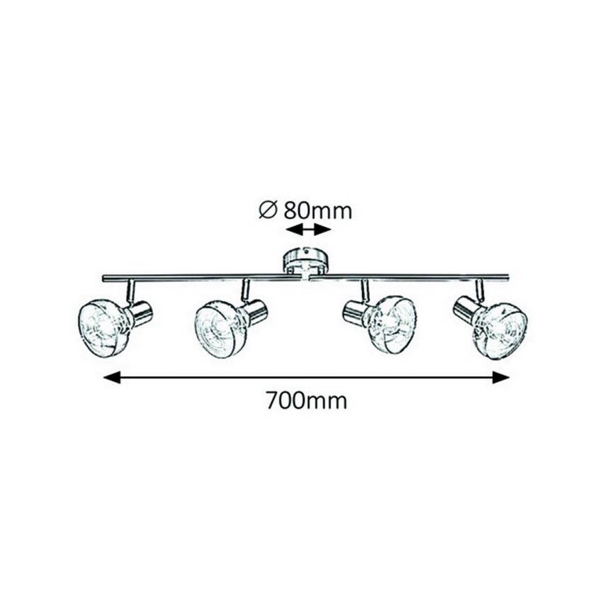 Rabalux 5550 - Bodové svietidlo HOLLY 4xE14/40W/230V zlatá