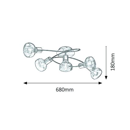 Rabalux 5552 - Prisadený luster HOLLY 5xE14/40W/230V zlatá