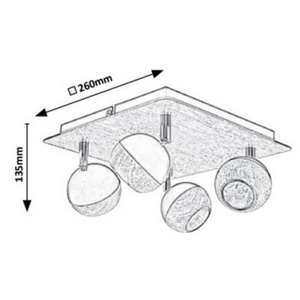 Rabalux - Bodové svietidlo 4xGU10/35W/230V