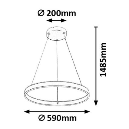 Rabalux - LED Stmievateľný luster na lanku LED/36W/230V + diaľkové ovládanie