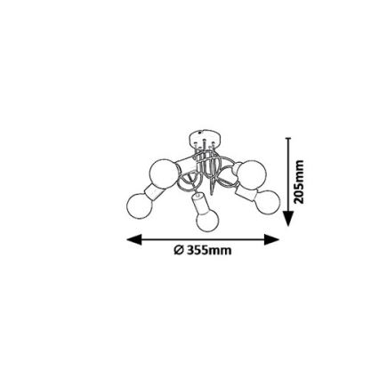 Rabalux 6340 - Prisadený luster LINETT 5xE27/40W/230V