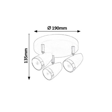 Rabalux 6514 - LED Bodové svietidlo KAREN 3xLED/4W/230V