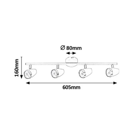 Rabalux 6515 - LED Bodové svietidlo KAREN 4xLED/4W/230V