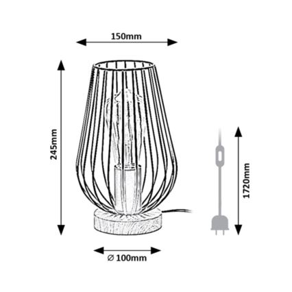 Rabalux - Stolná lampa 1xE27/40W/230V čierna