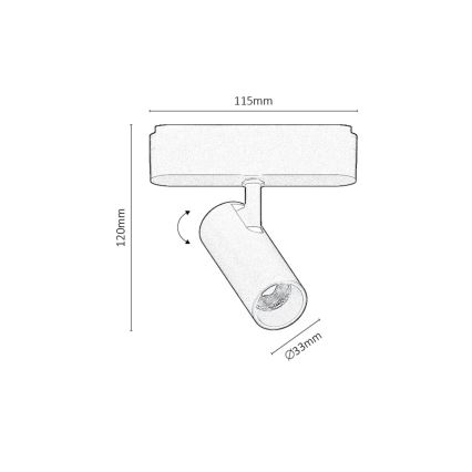Rabalux - LED Bodové svietidlo do 1-fázového lištového systému LED/6W/230V 3000K čierna