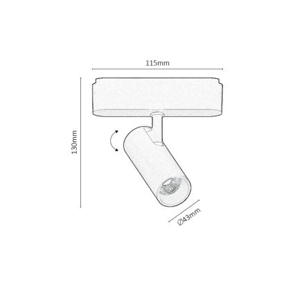 Rabalux - LED Bodové svietidlo do 1-fázového lištového systému LED/10W/230V 3000K čierna