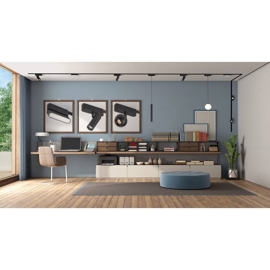Rabalux - LED Stmievateľné stropné svietidlo do 1-fázového lištového systému LED/6W/24V 2700-5500K Wi-Fi Tuya 11,5 cm čierna