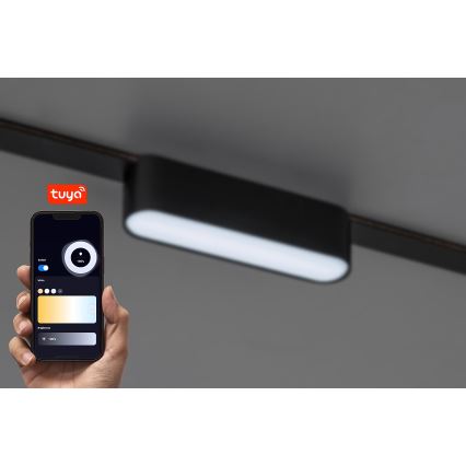 Rabalux - LED Stmievateľné stropné svietidlo do 1-fázového lištového systému LED/6W/24V 2700-5500K Wi-Fi Tuya 11,5 cm čierna