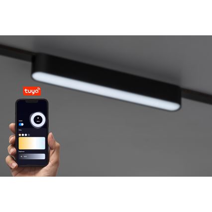 Rabalux - LED Stmievateľné stropné svietidlo do 1-fázového lištového systému LED/12W/24V 2700-5500K Wi-Fi Tuya 22 cm čierna